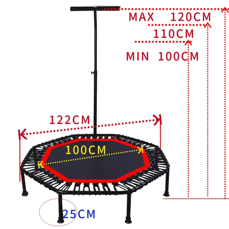 48 Inch Indoor Folding Adult Trampoline Portable Fitness Equipment 122Cm Diameter