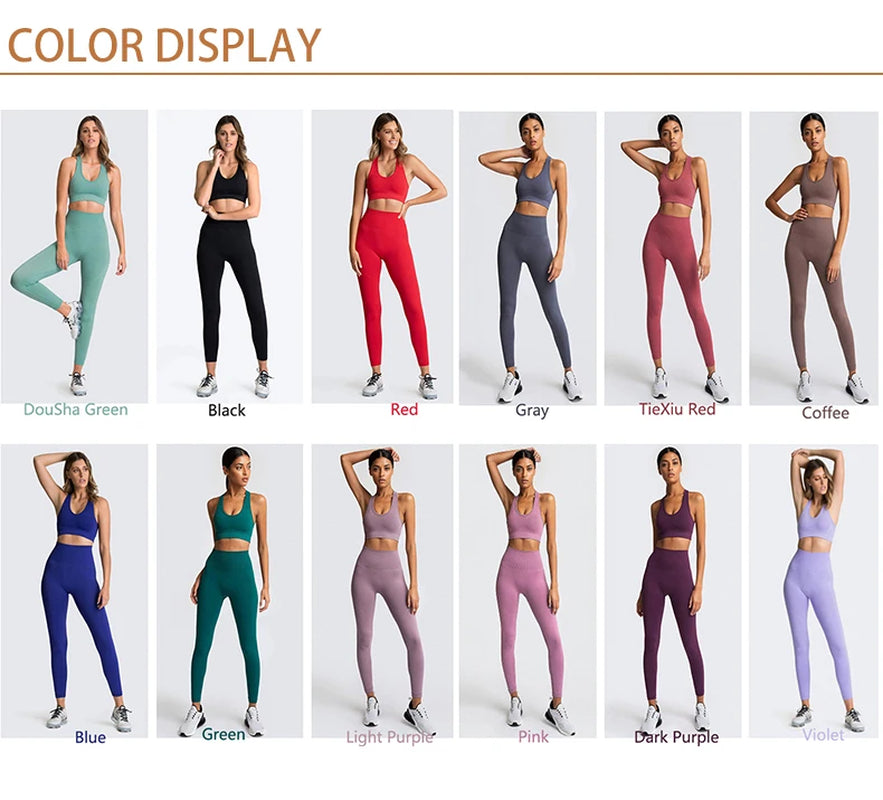 Seamless Hyperflex Workout Set Sport Leggings and Top Yoga Outfits for Women Sportswear Athletic Clothes Gym 2 Piece Set XL Size