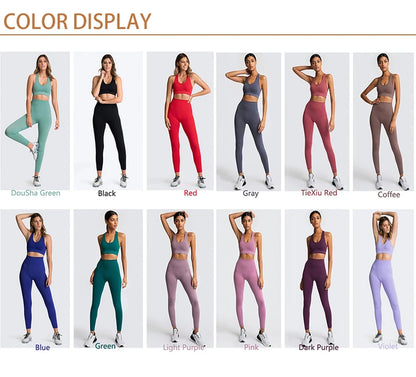 Seamless Hyperflex Workout Set Sport Leggings and Top Yoga Outfits for Women Sportswear Athletic Clothes Gym 2 Piece Set XL Size