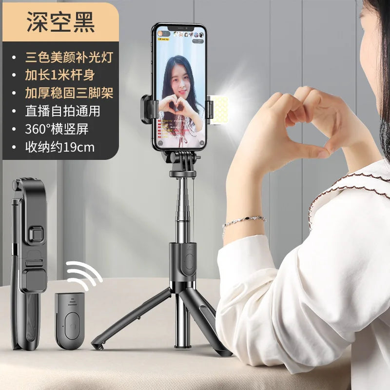 Xiaomi Bluetooth Wireless Selfie Stick Mini Tripod Extendable Monopod with Fill Light Remote Shutter for Xiaomi Phone Tripod