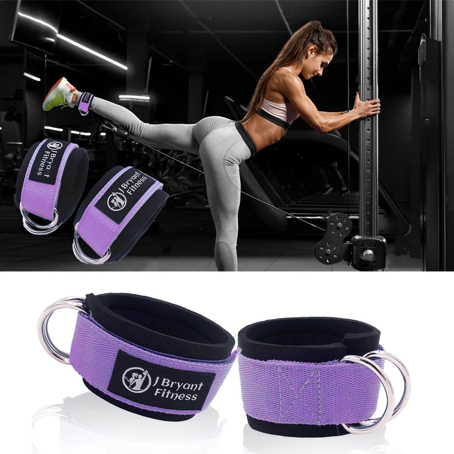 Barbell Squat Pad Set Home Gym Work Out Equipment Accessories with Weight Lifting Strap Ankle Strap for Cable Machine Hip Thrust