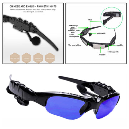 Music Sports Bluetooth 4.2 Sunglasses Headset Headphone with Mic Sunglasses Headset Headphone for Men Women