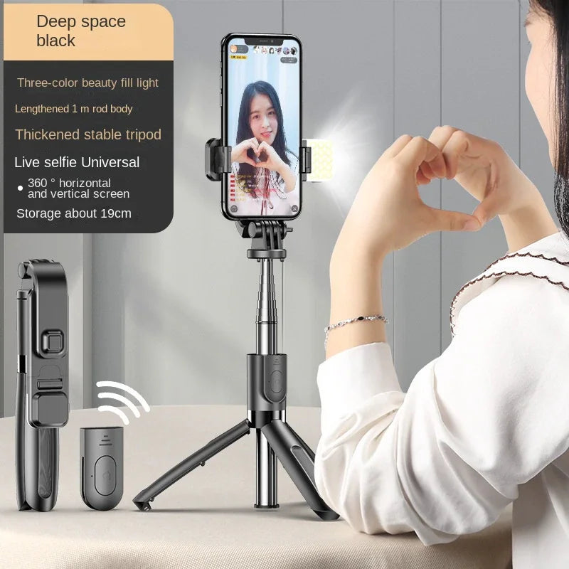 Xiaomi Bluetooth Wireless Selfie Stick Mini Tripod Extendable Monopod with Fill Light Remote Shutter for Xiaomi Phone Tripod