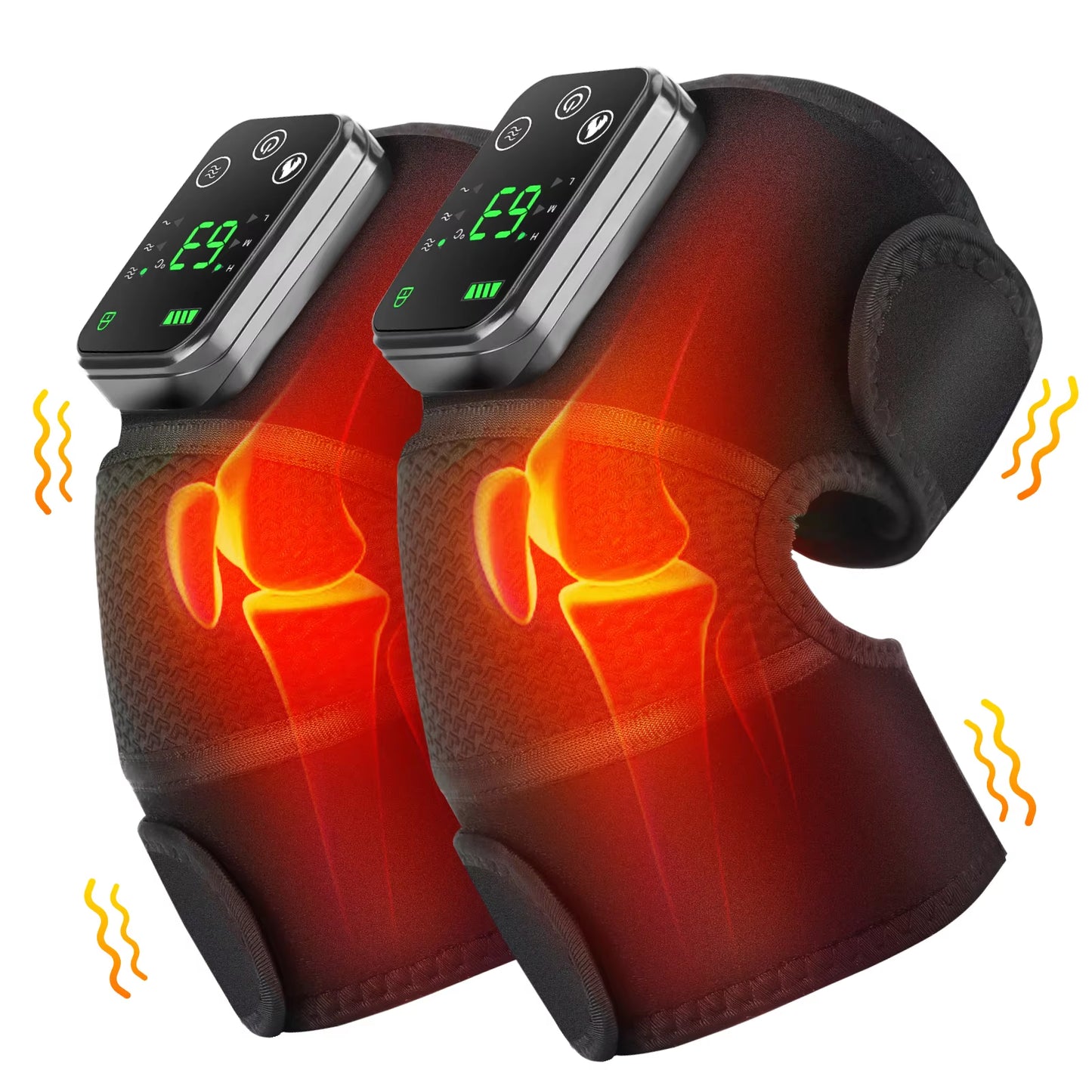 Electric Knee Massager Vibration Thermal Therapy 3 Gear Vibration Massage Shoulder Brace Heating Pads for Arthritis Knee Warmer