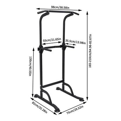 Adjustable Pull-Up Dip Station, Power Tower, Pull-Ups Stand for Home Gym, Strength Workout, Horizontal Bars, Fitness Equipment