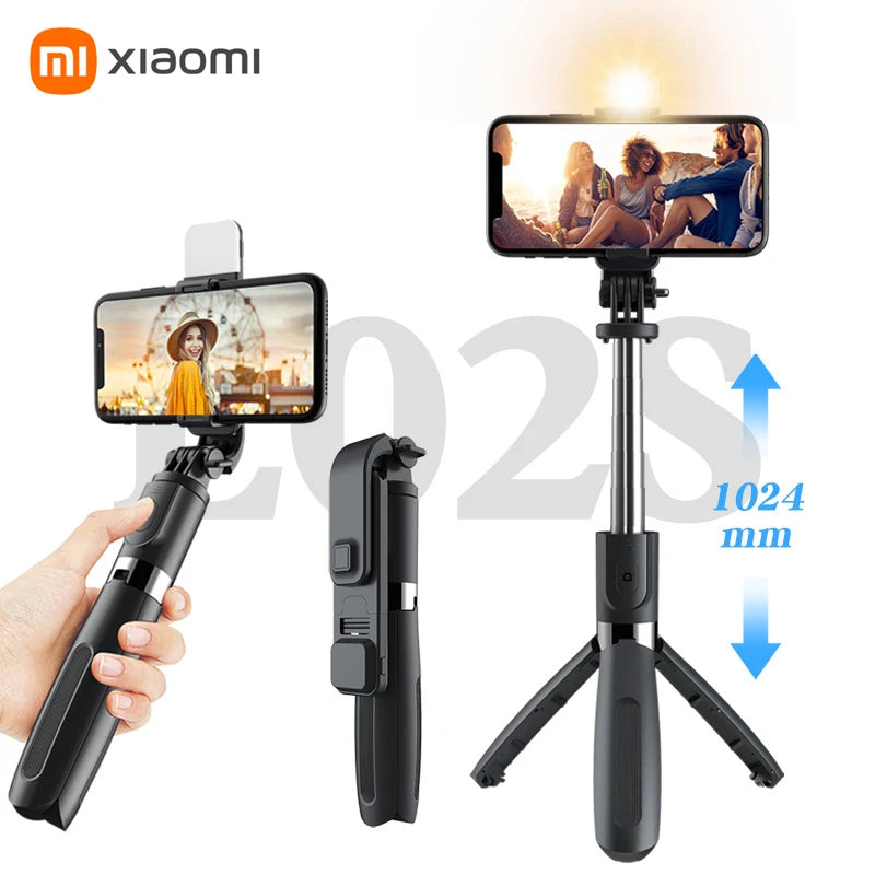 Xiaomi Bluetooth Wireless Selfie Stick Mini Tripod Extendable Monopod with Fill Light Remote Shutter for Xiaomi Phone Tripod